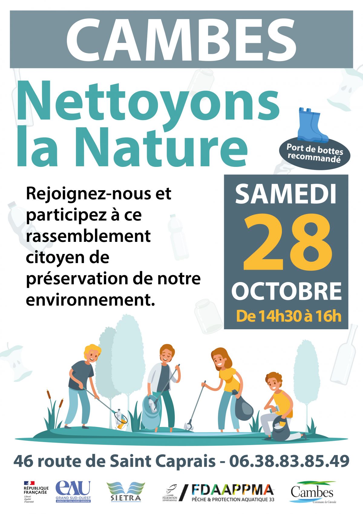 Nettoyons la nature à Cambes au bord du Luc